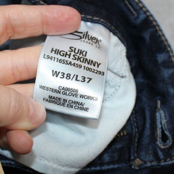 Silver SUKI High Super Skinny Jeans Womens Size W38X37 - Picture 4 of 10